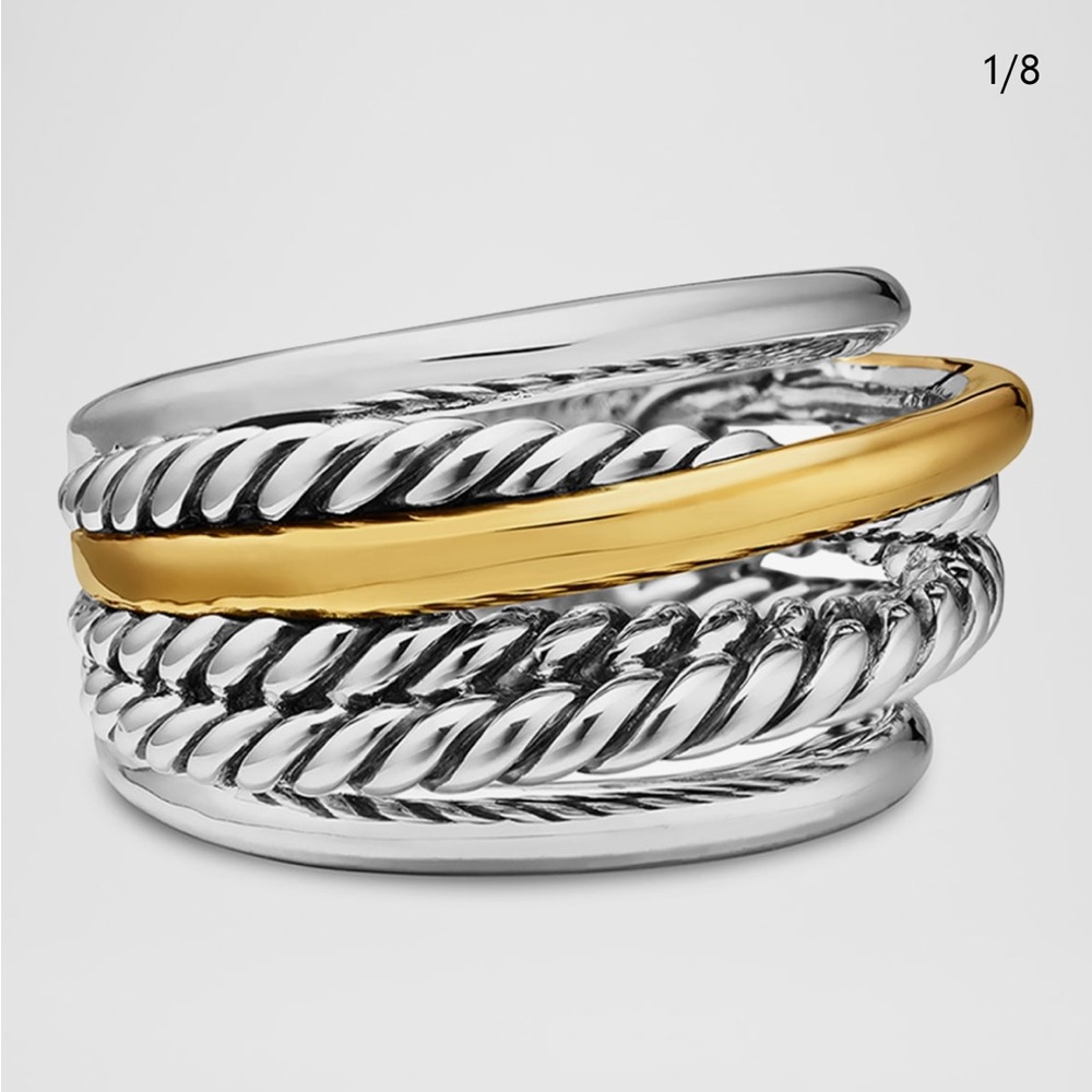 David Yurman Silver and Gold Ring - Picture 6 of 9